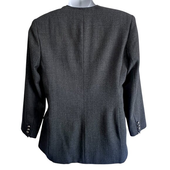 Vintage Talbots Pure Wool Hidden Button Front Blazer Jacket Size 14 Office Siren - Picture 2 of 12